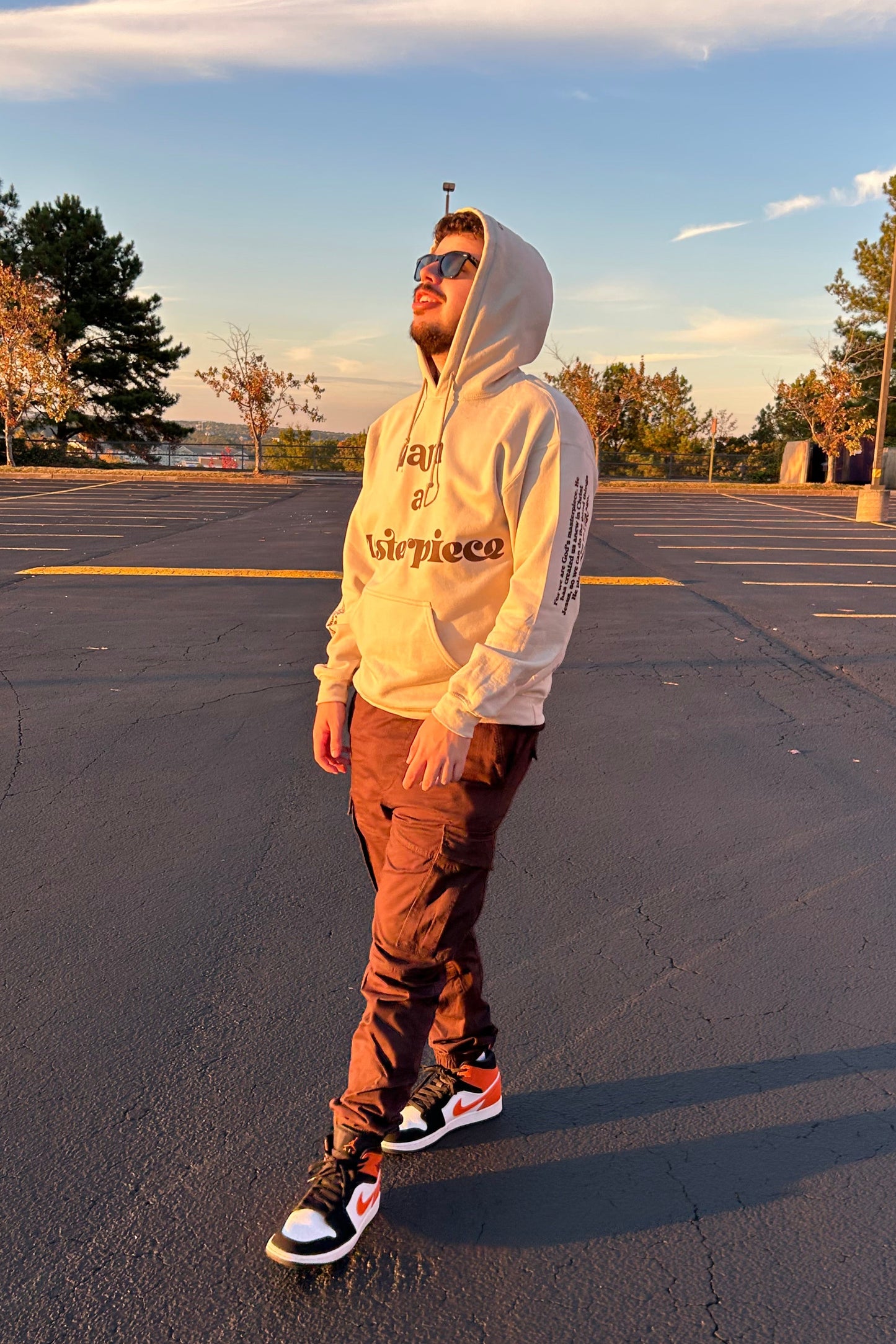 MASTERPIECE HOODIE BEIGE W/ DARK BROWN