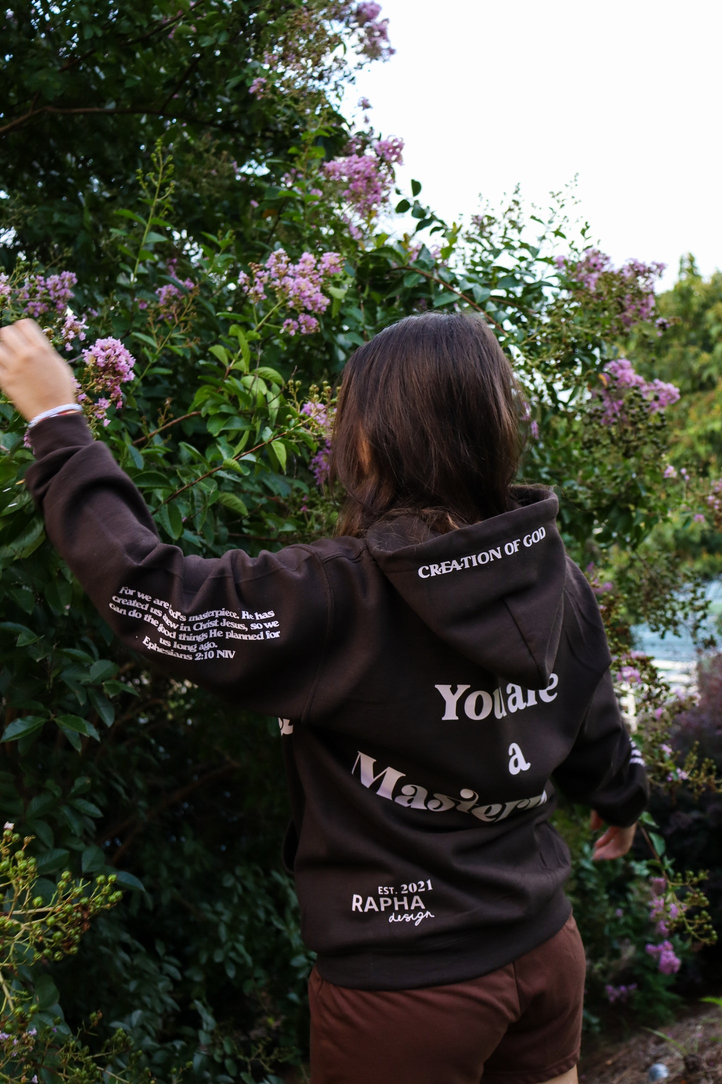 MASTERPIECE HOODIE DARK BROWN W/ LIGHT PINK