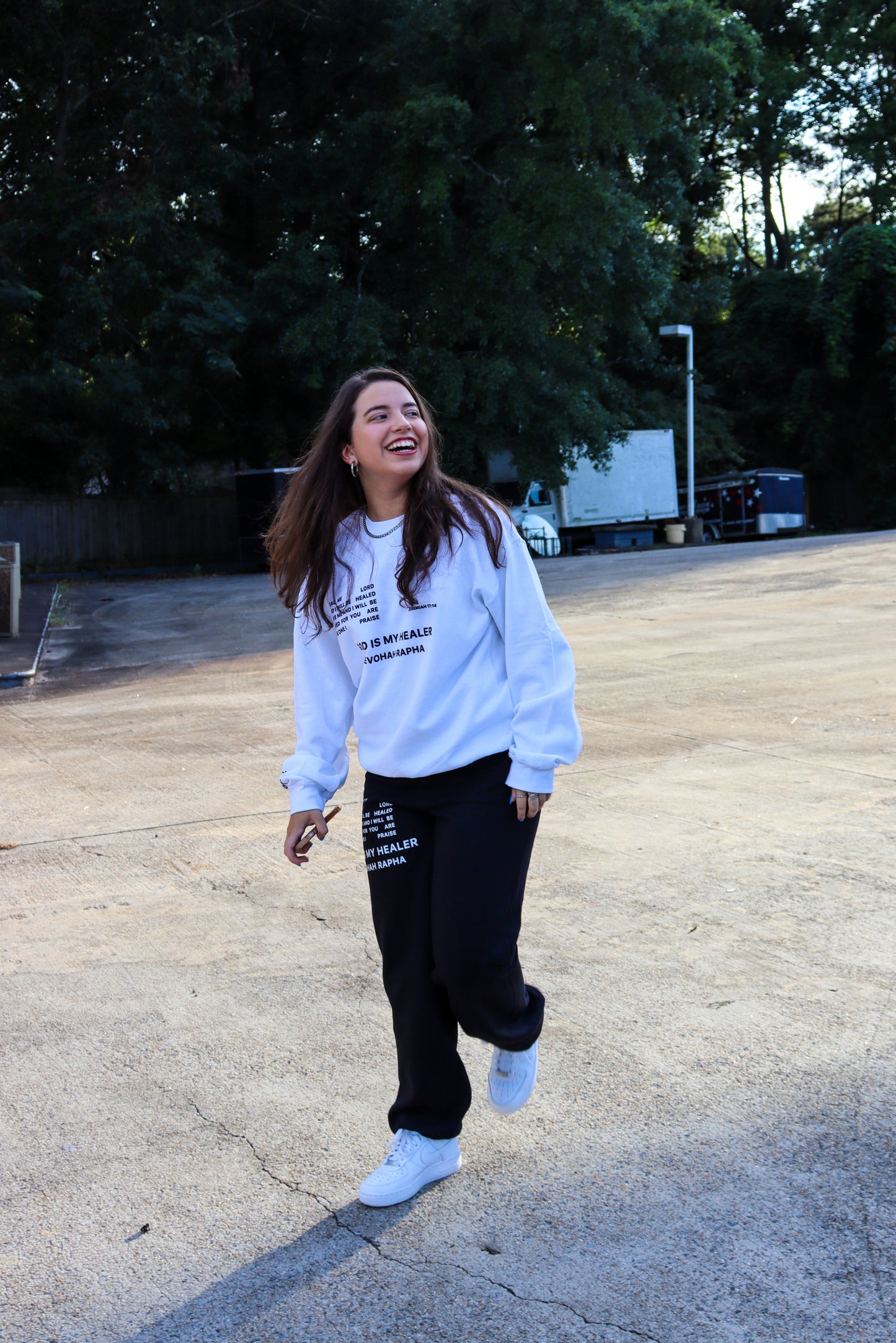 HEAL ME SWEATSHIRT WHITE W/ BLACK