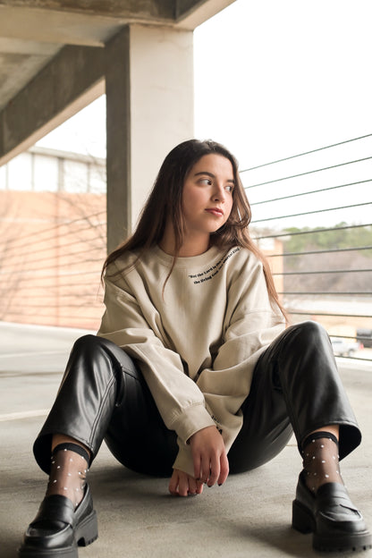 THE LIVING GOD BEIGE W/ BLACK