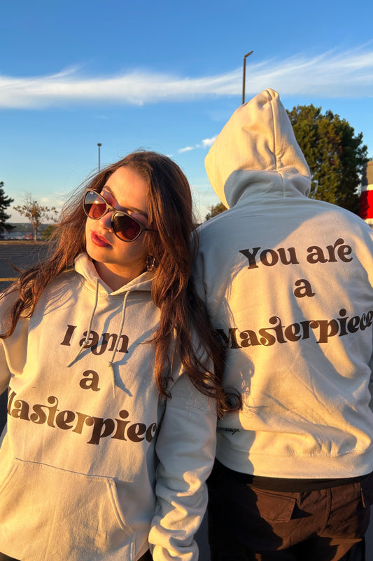 MASTERPIECE HOODIE BEIGE W/ DARK BROWN