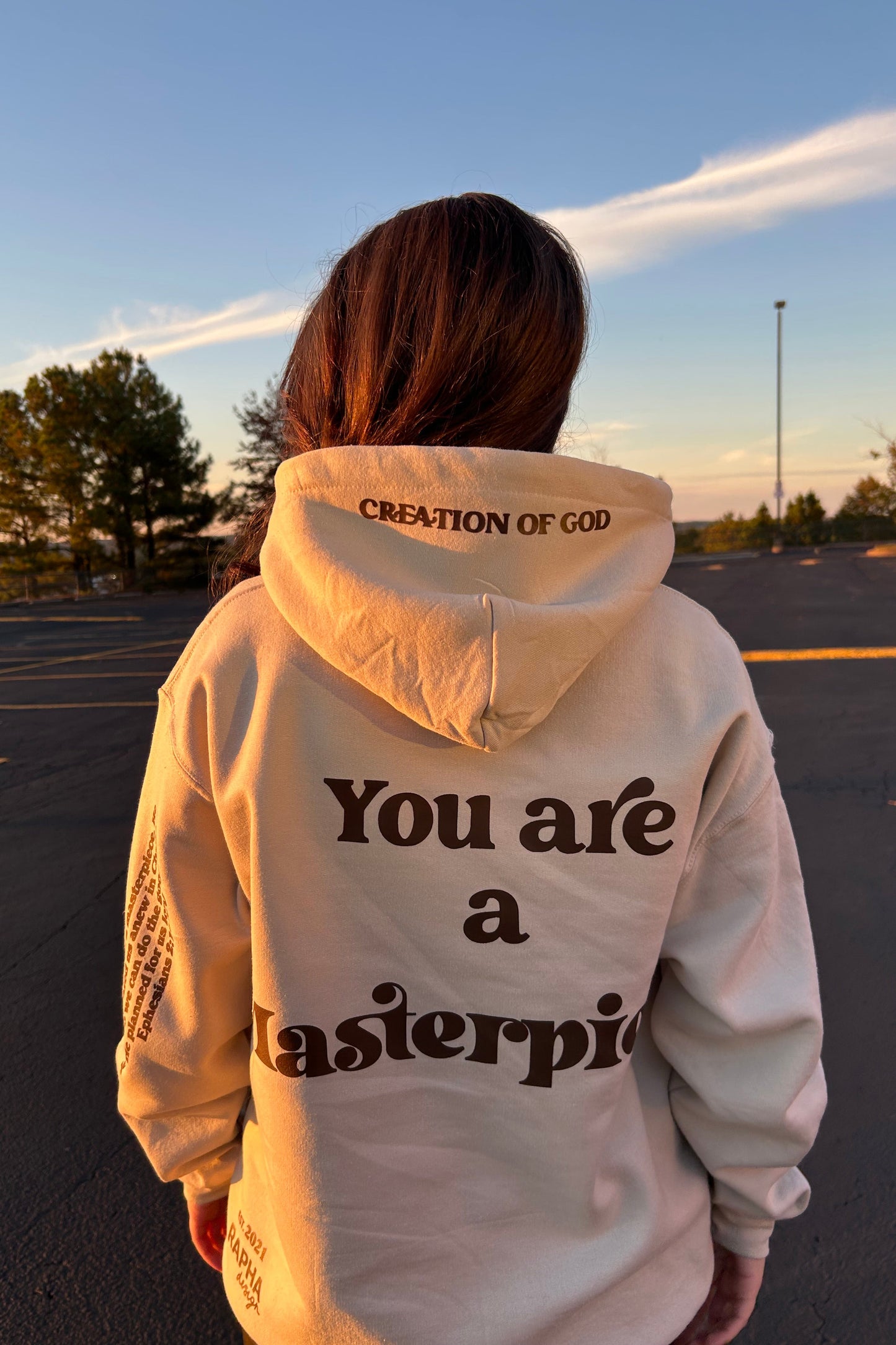 MASTERPIECE HOODIE BEIGE W/ DARK BROWN