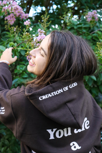 MASTERPIECE HOODIE DARK BROWN W/ LIGHT PINK