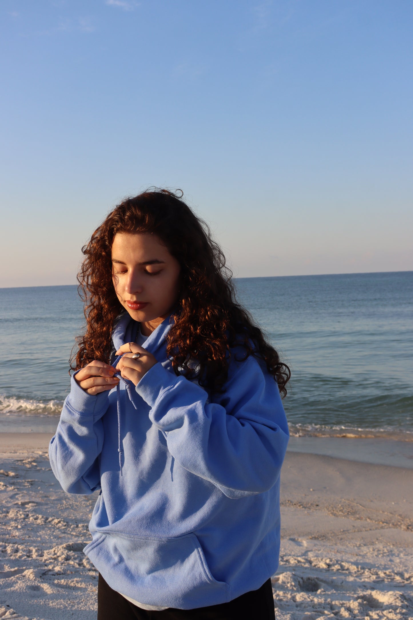 JESUS STAYS HOODIE CAROLINA BLUE W/ WHITE