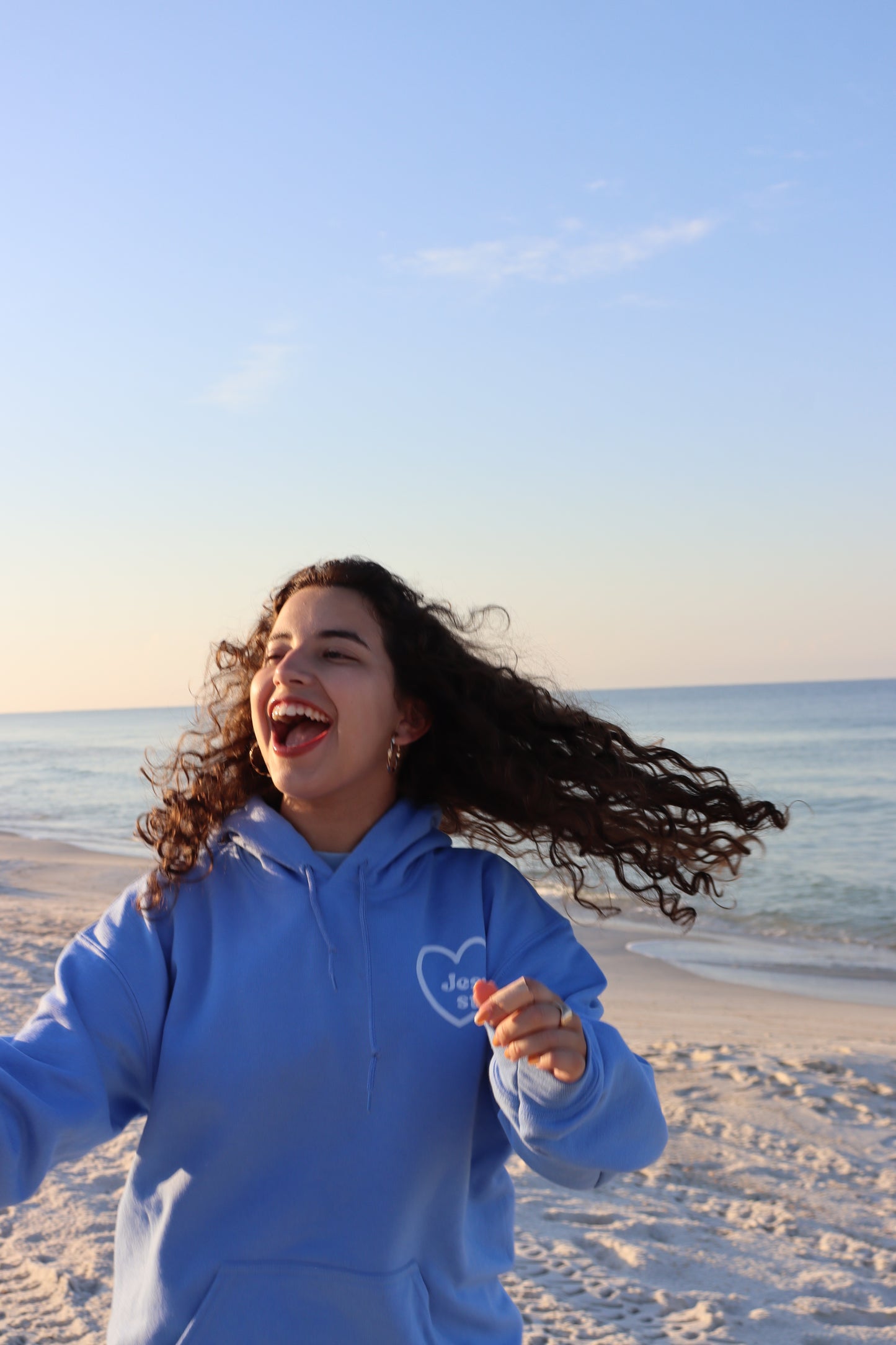 JESUS STAYS HOODIE CAROLINA BLUE W/ WHITE