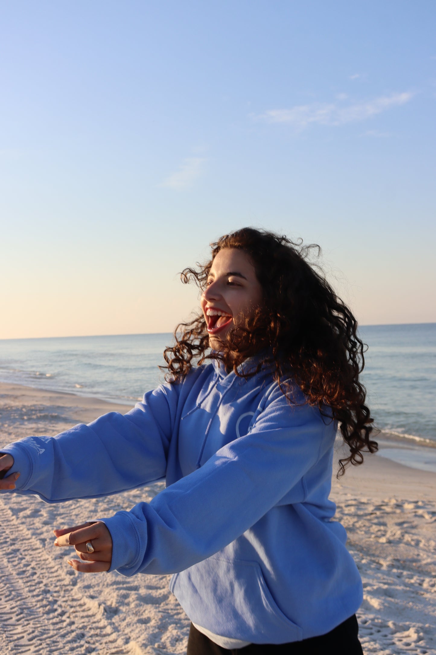 JESUS STAYS HOODIE CAROLINA BLUE W/ WHITE
